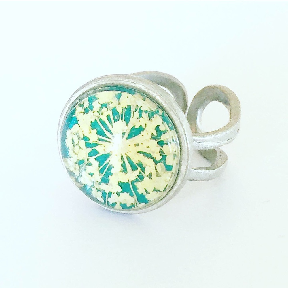 Beautiful Real Pressed Flower Ring